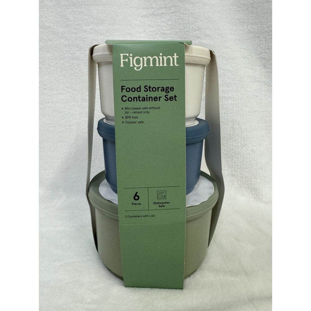 Figmint Food Storage Container Set 6pc 1.25c & 2.5c Containers Target NEW